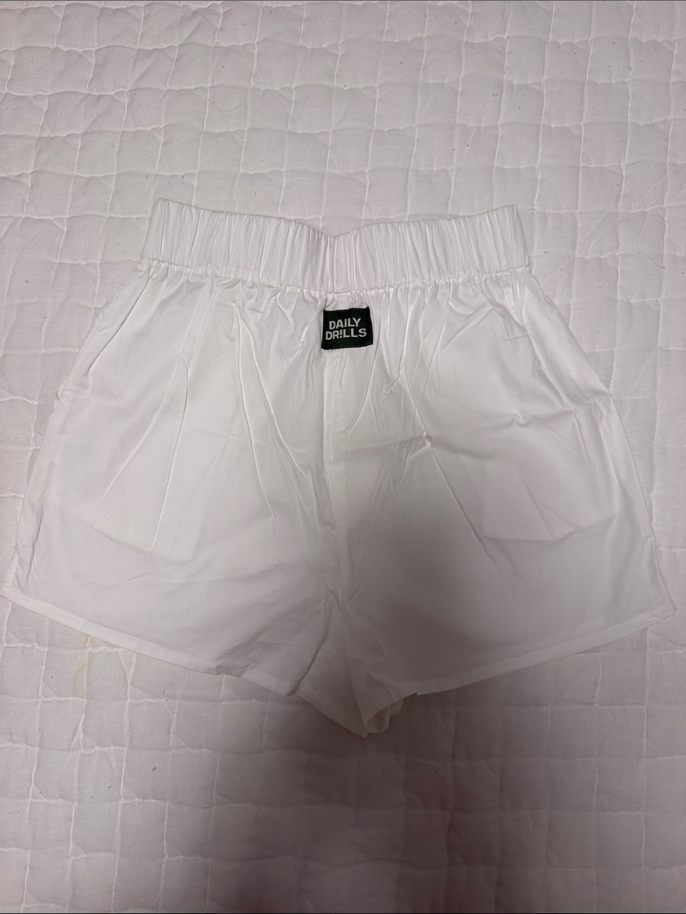 Daily Drills Women's White Elastic-Waist Athletic Shorts